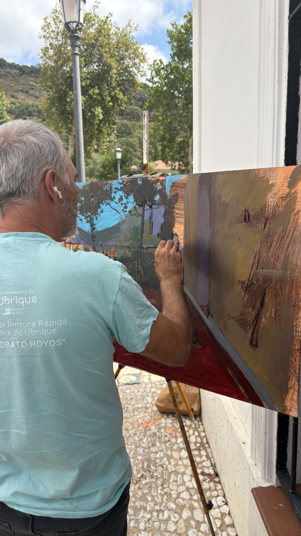 Pintura al aire libre en Almonaster la Real