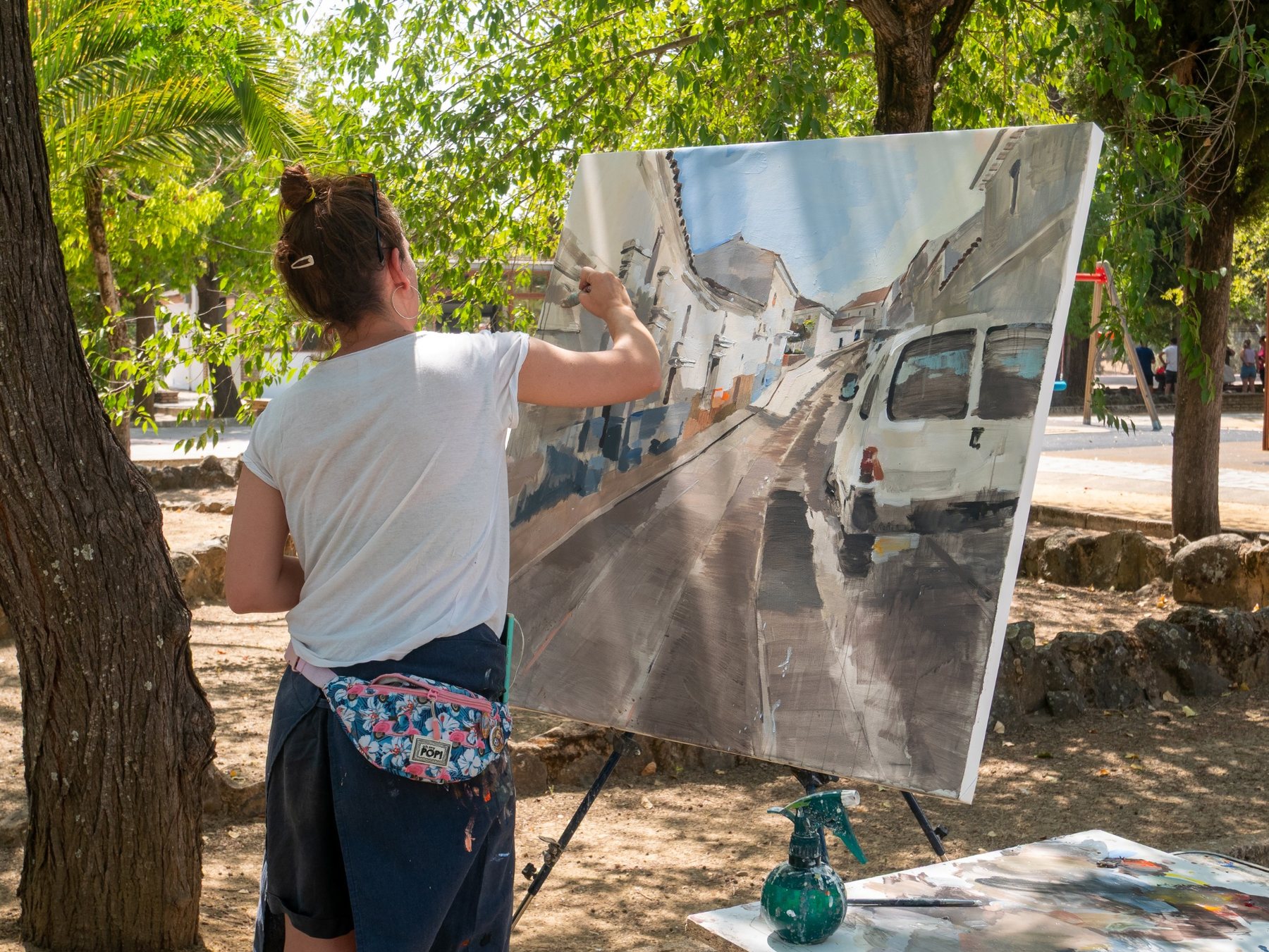 Pintora participante en uno de los certámenes de HUELVA ART ROUTE