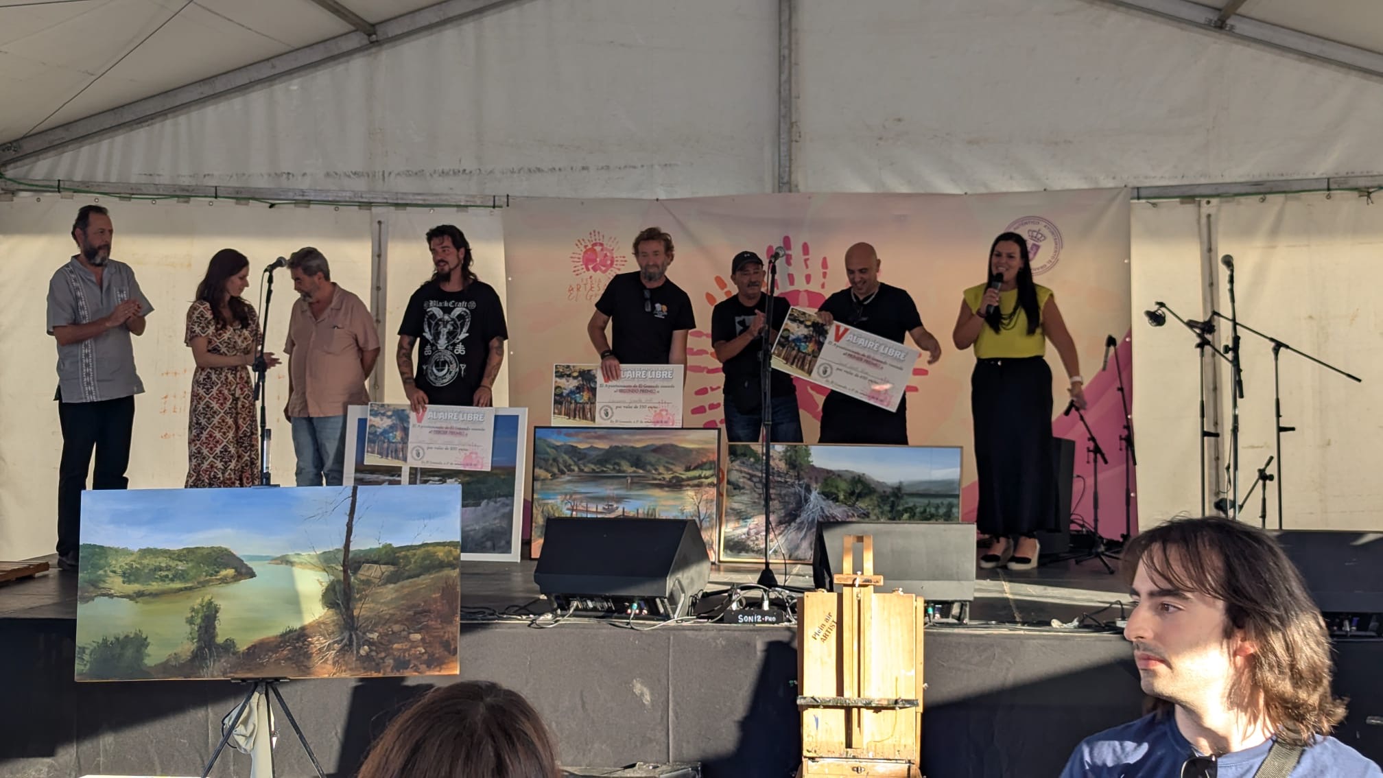 Ganadores y participantes del V Certamen de Pintura Rápida de El Granado