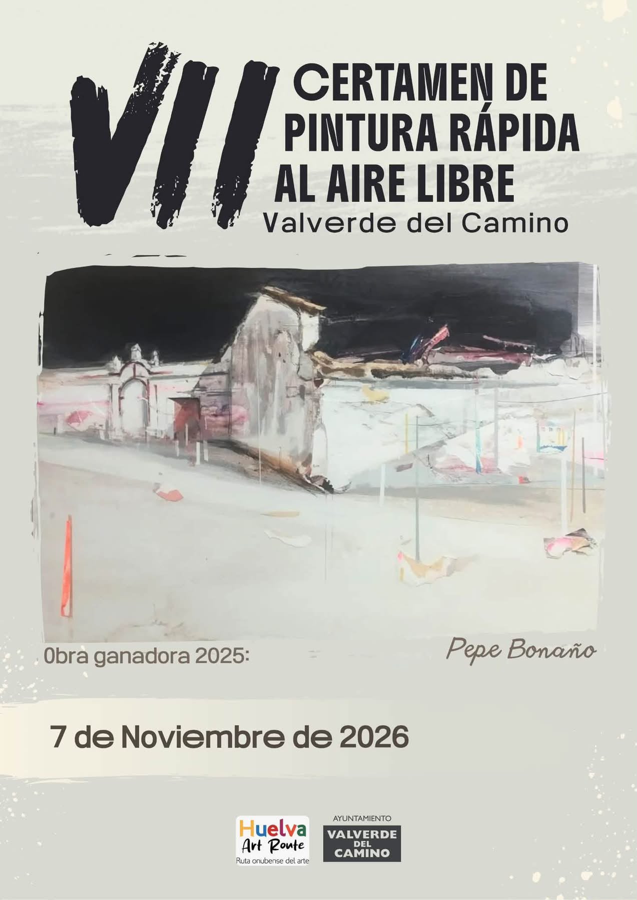 Cartel del VII Certamen de Pintura Rápida al Aire Libre de Valverde del Camino, 7 de noviembre de 2026