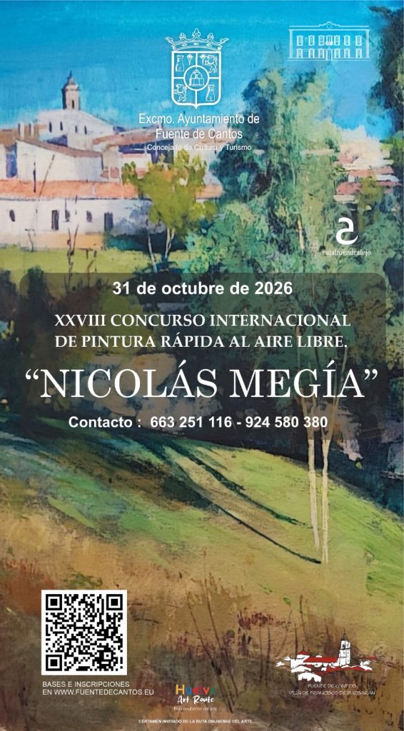 Cartel de XXVIII Concurso Internacional de Pintura Rápida al Aire Libre Nicolás Megía · Fuente de Cantos