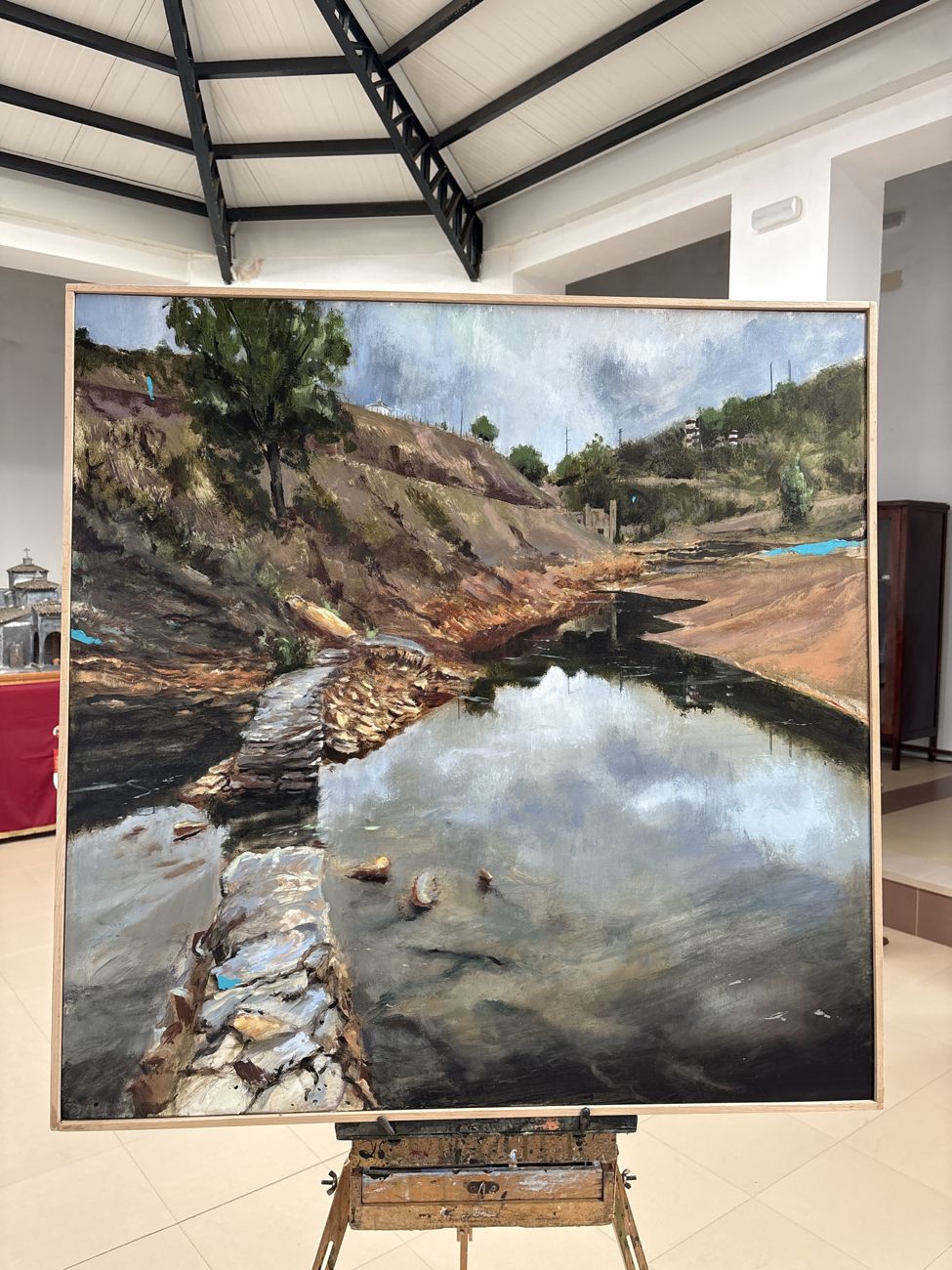 Obra de paisaje expuesta durante la jornada