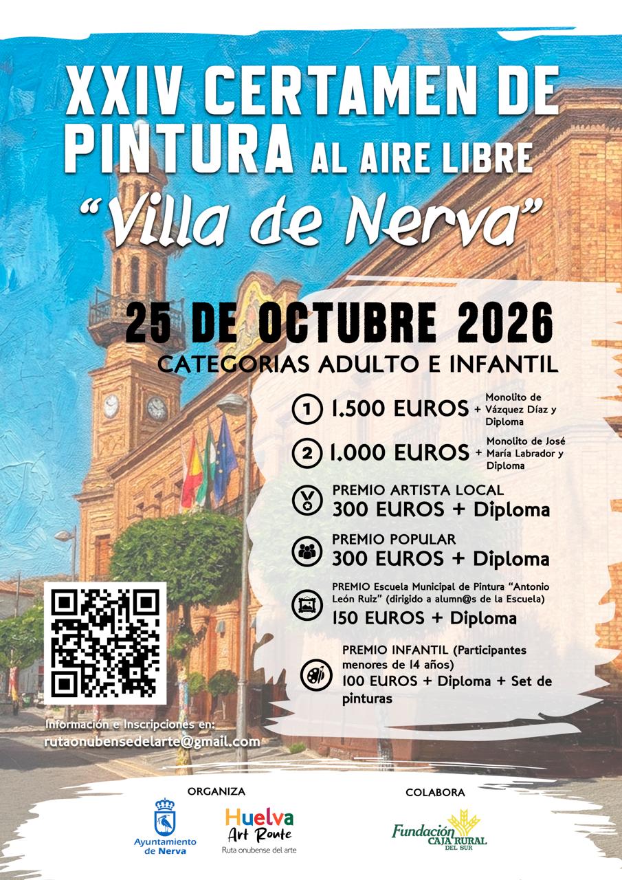 Cartel oficial del XXIV Certamen de Pintura al Aire Libre Villa de Nerva 2026