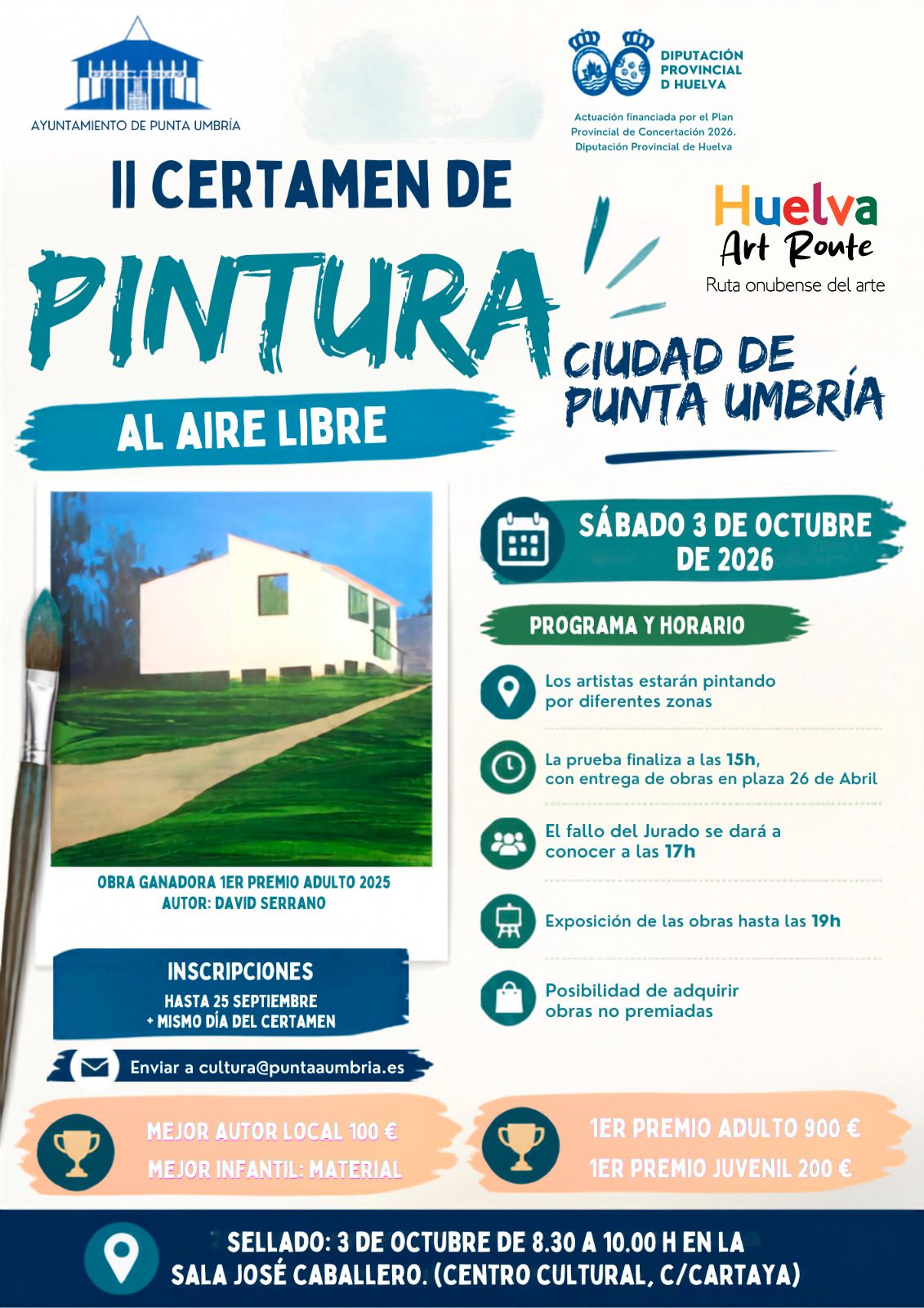 Cartel oficial del II Premio de Pintura Rápida al Aire Libre Ciudad de Punta Umbría 2026