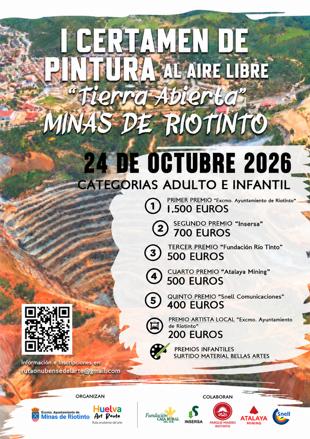 Cartel del I Concurso de Pintura al Aire Libre Tierra Abierta de Minas de Riotinto 2026