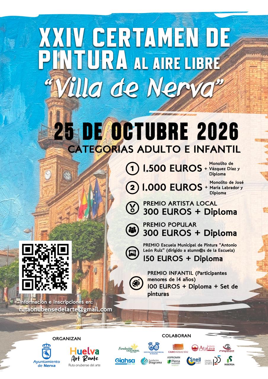 Cartel oficial del XXIV Certamen de Pintura al Aire Libre Villa de Nerva, 25 de octubre de 2026
