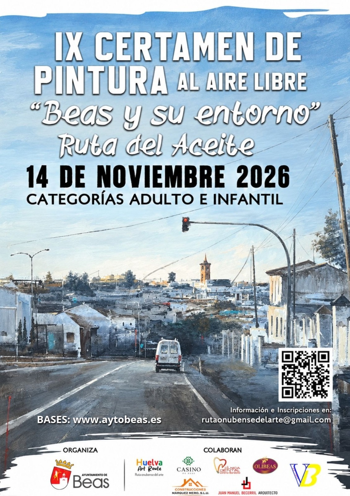 Cartel oficial del IX Certamen de Pintura al Aire Libre Beas y su entorno · Ruta del Aceite 2026